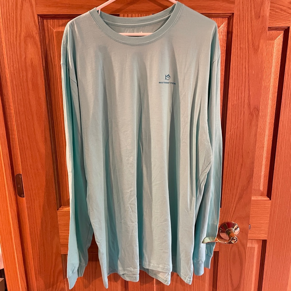 Southern Tide Aqua Long Sleeve Men's Tee